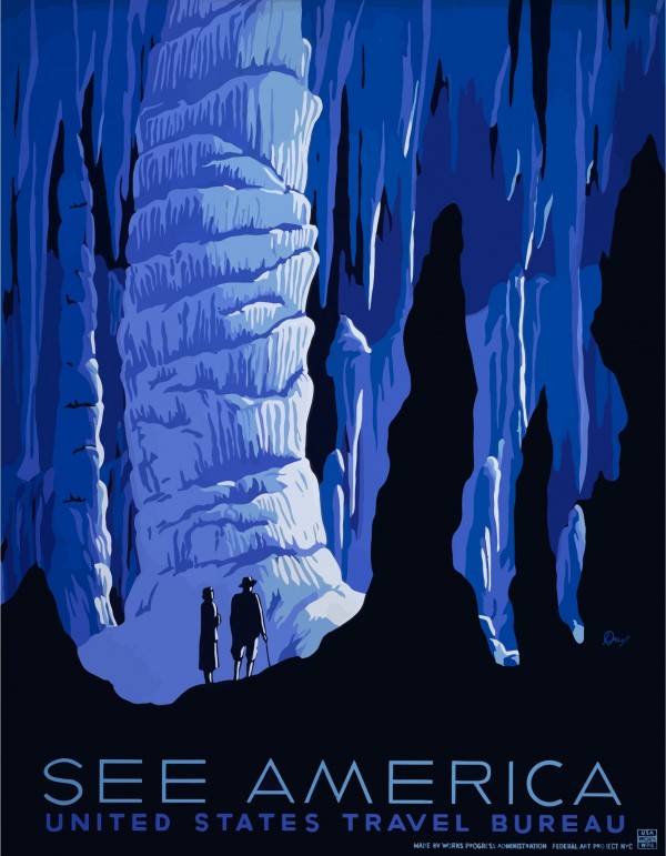 See America vintage travel poster for United States Travel Bureau by VINTAGE POSTER